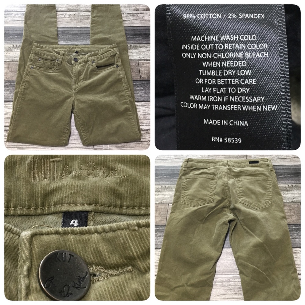 Kut From The Kloth Corduroy Pants Women’s 4 (Inseam 30) Beige Tan Stretch.